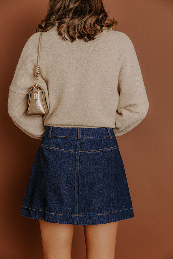 The Violet High Waist Denim Mini Skirt