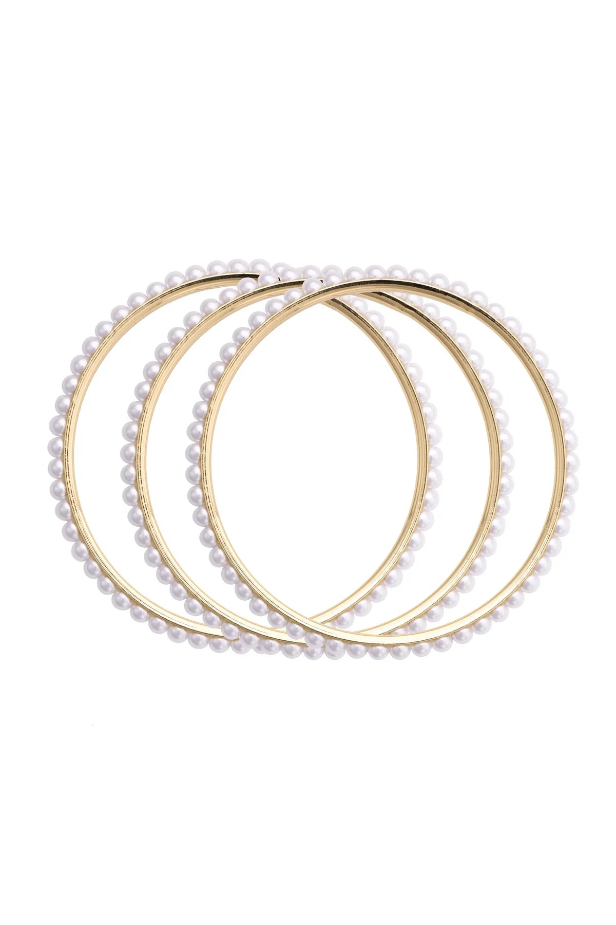 Canvas Lacey Pearl Bangles Set of 3