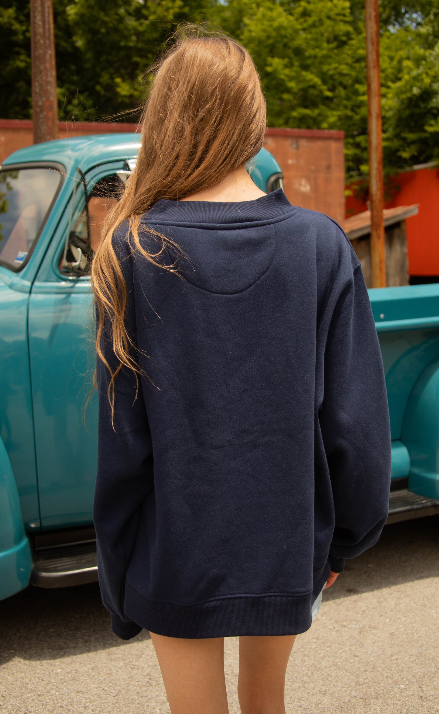 charlie southern: texas mock neck - navy