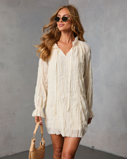 Autumn Stone Shift Chiffon Mini Dress