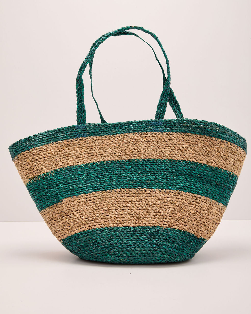 Bright Escape Striped Woven Straw Tote Bag