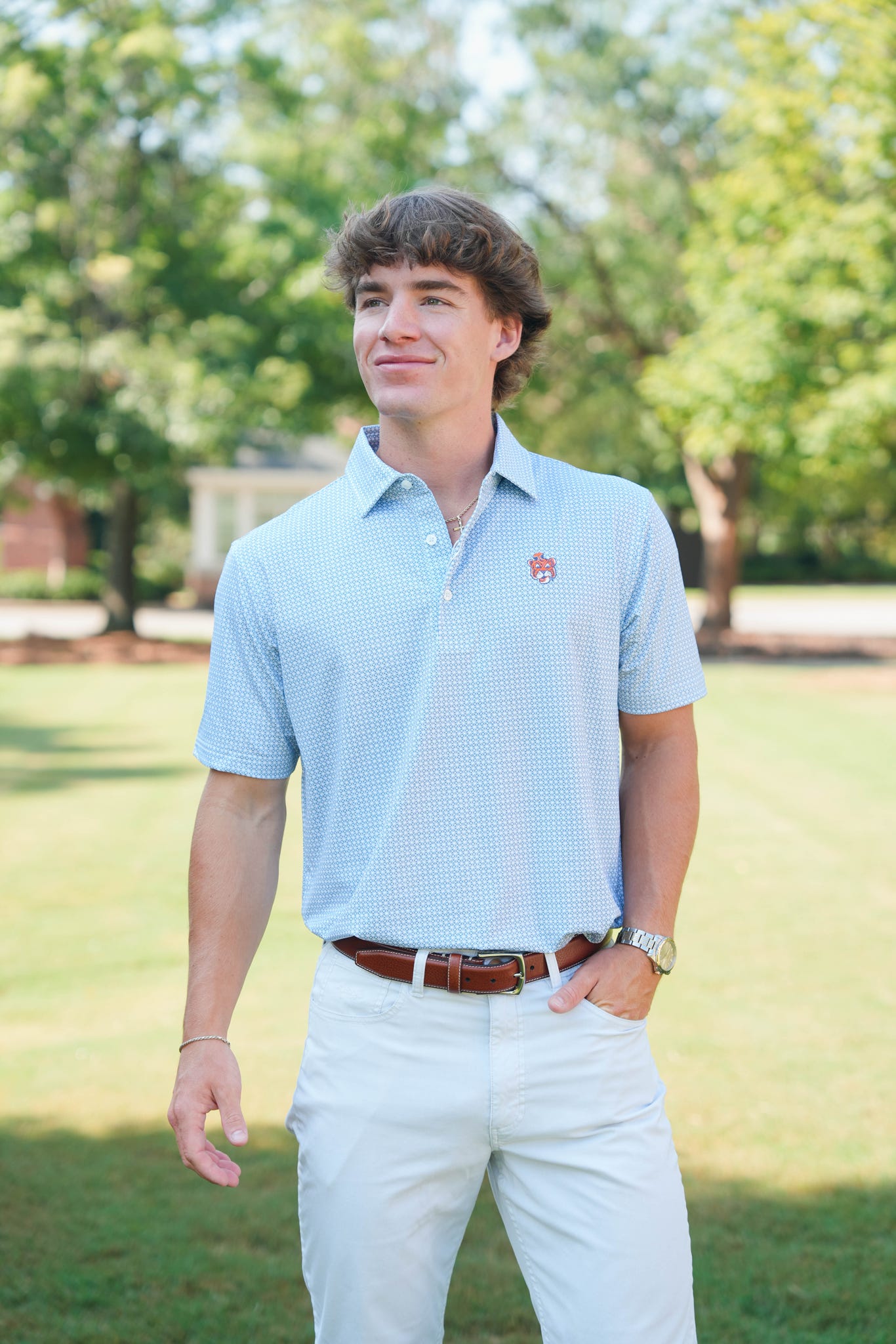 Aubie Tile Print Polo