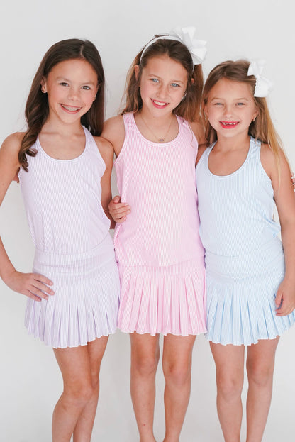 Azarhia Striped Mini Pleat Skort