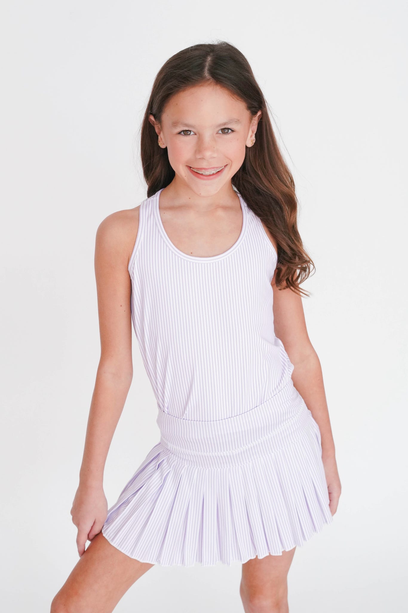 Azarhia Striped Mini Pleat Skort
