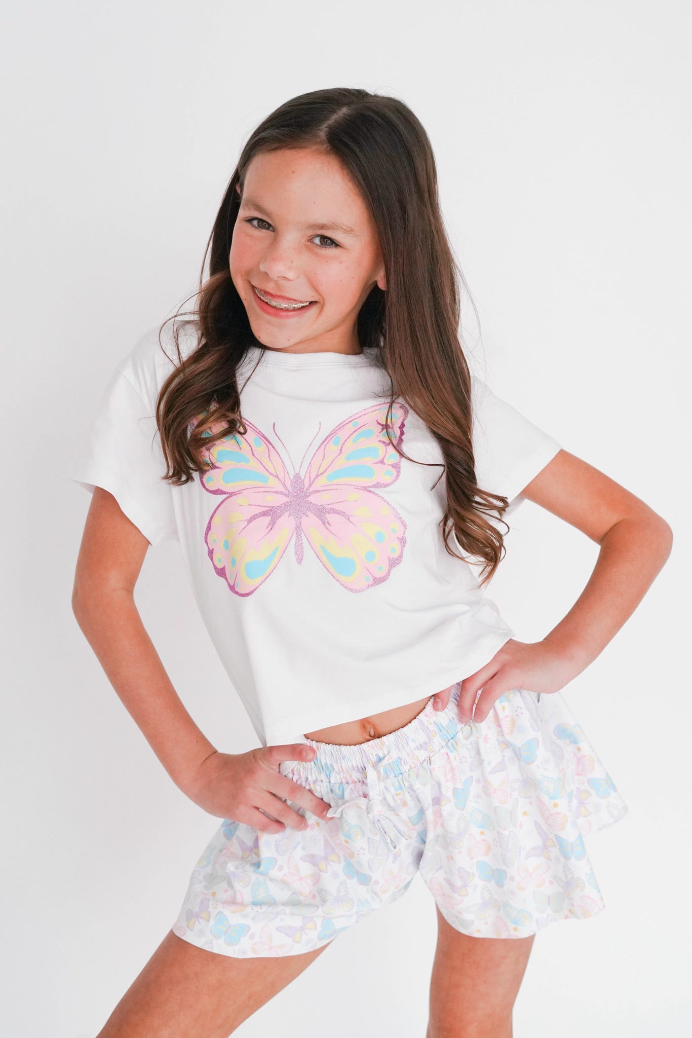 Azarhia Butterfly Glitter Boxy Tee