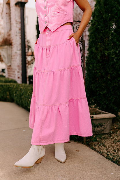 Lady Luck High Waist Denim Skirt