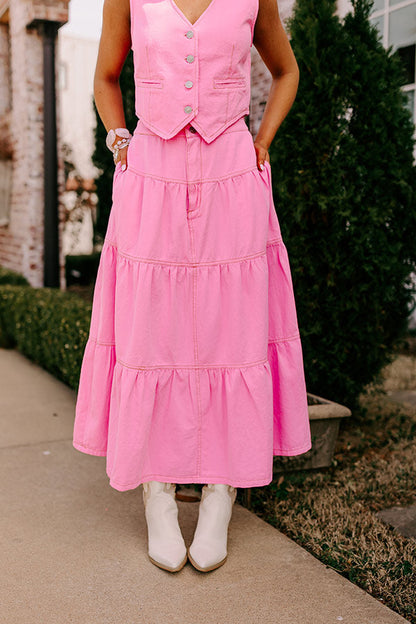 Lady Luck High Waist Denim Skirt