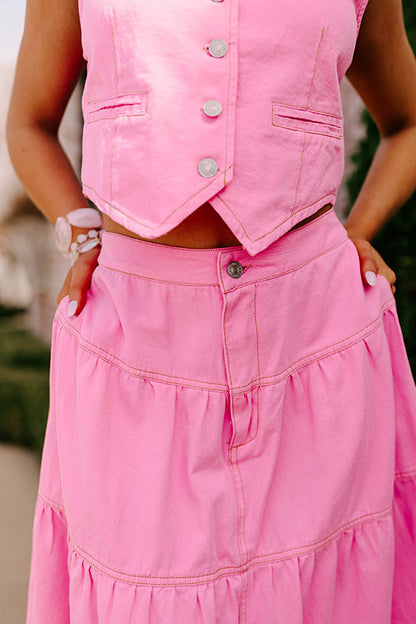 Lady Luck High Waist Denim Skirt