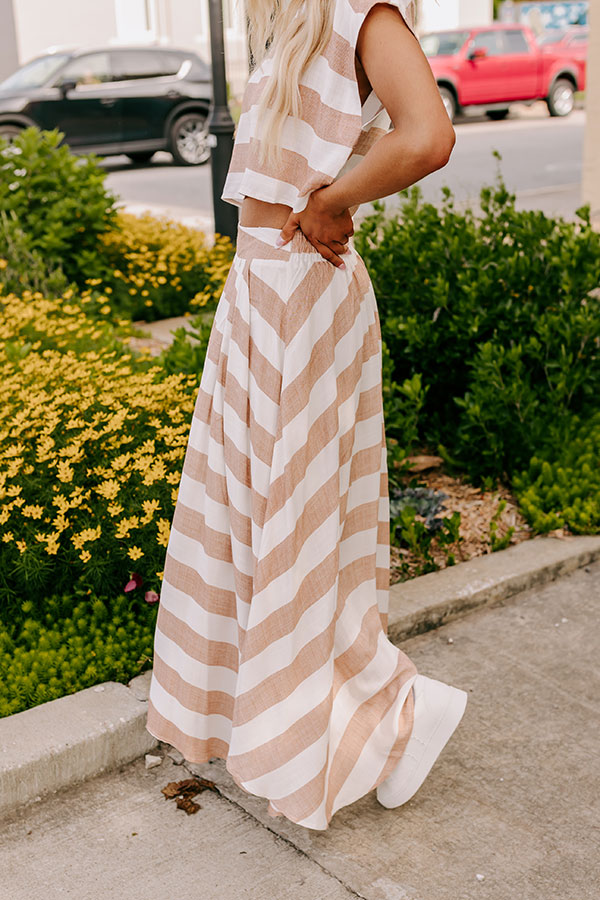 Sunny Stroll High Waist Midi Skirt