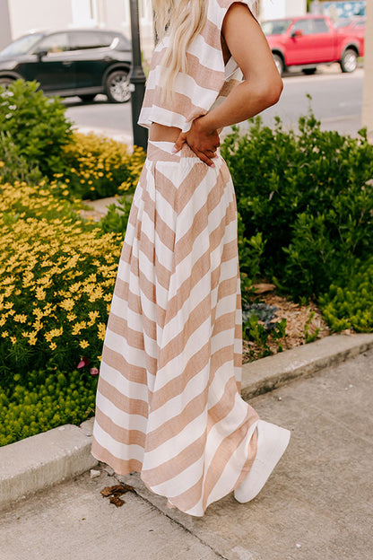 Sunny Stroll High Waist Midi Skirt