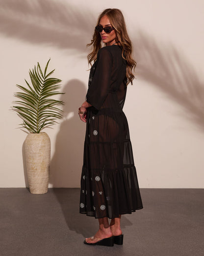 Coastal Heiress Embroidered Cover Up Kimono