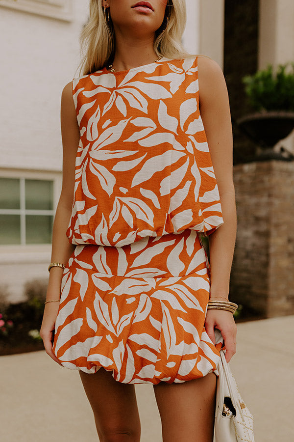 Girls Trip Chic High Waist Bubble Mini Skirt in Orange