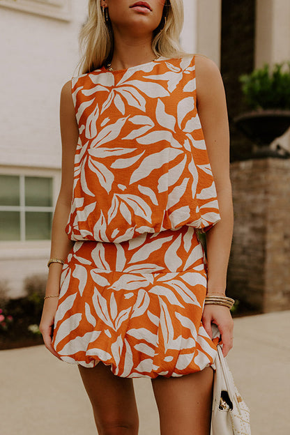 Girls Trip Chic High Waist Bubble Mini Skirt in Orange