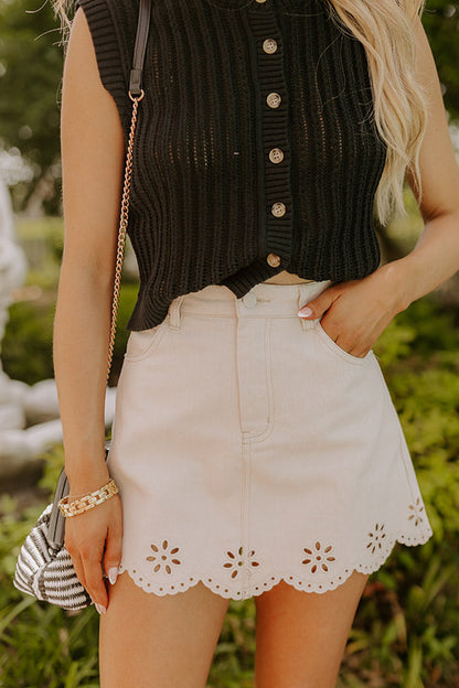 The Nora High Waist Eyelet Mini Skirt