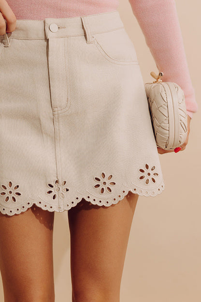 The Nora High Waist Eyelet Mini Skirt