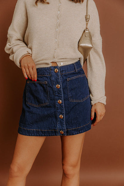 The Violet High Waist Denim Mini Skirt