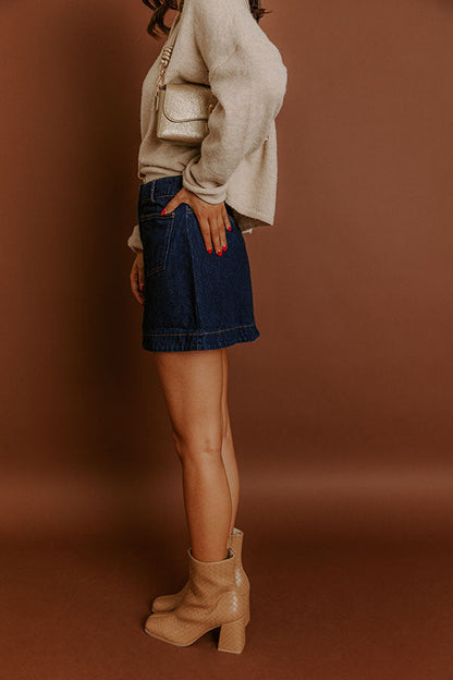 The Violet High Waist Denim Mini Skirt
