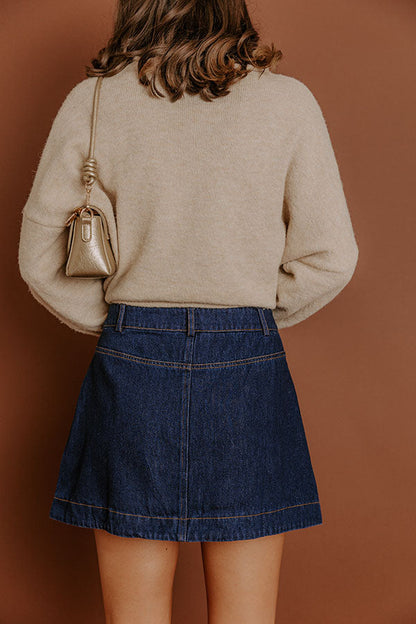 The Violet High Waist Denim Mini Skirt
