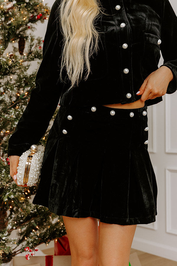 Classy And Chic High Waist Velvet Mini Skirt