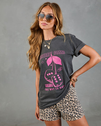 Cherry Bomb Cotton Graphic Short Sleeve Tee