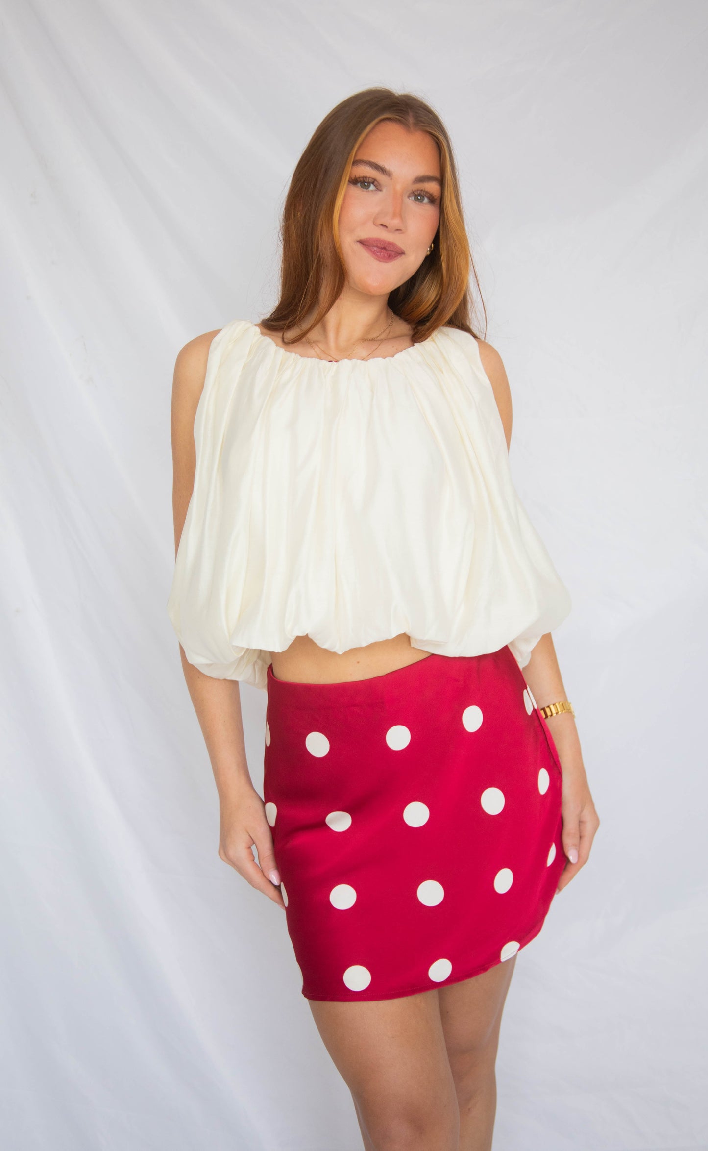 inside edition polka dot mini skirt