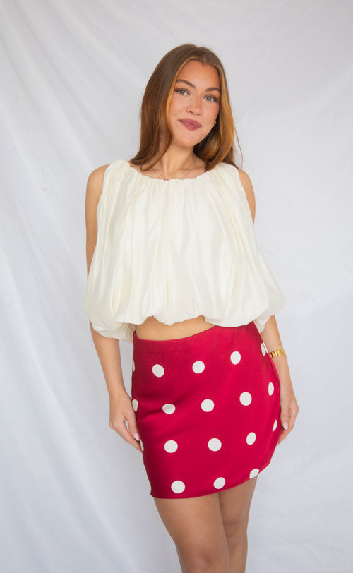 inside edition polka dot mini skirt