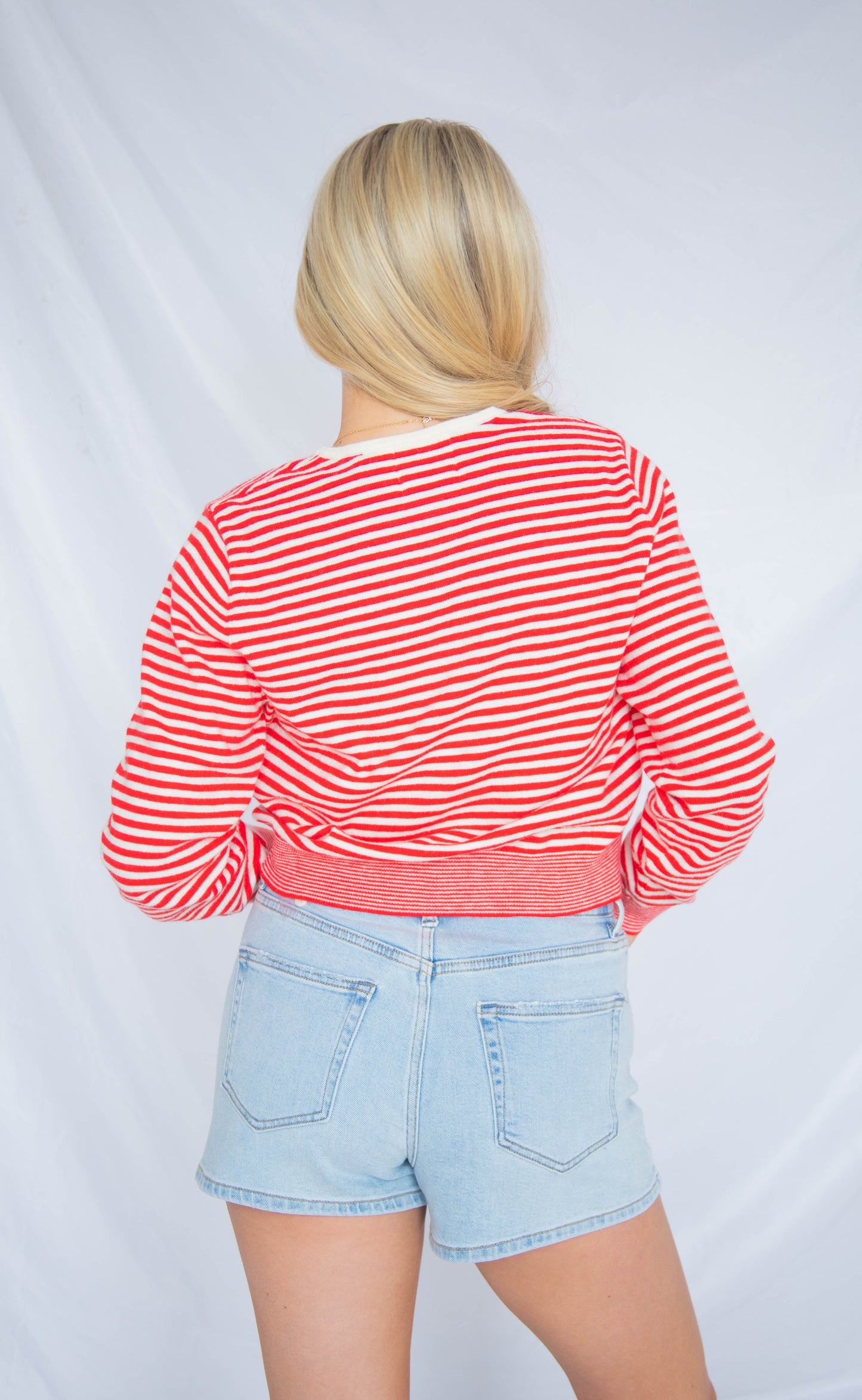 crisp lines cardigan - red