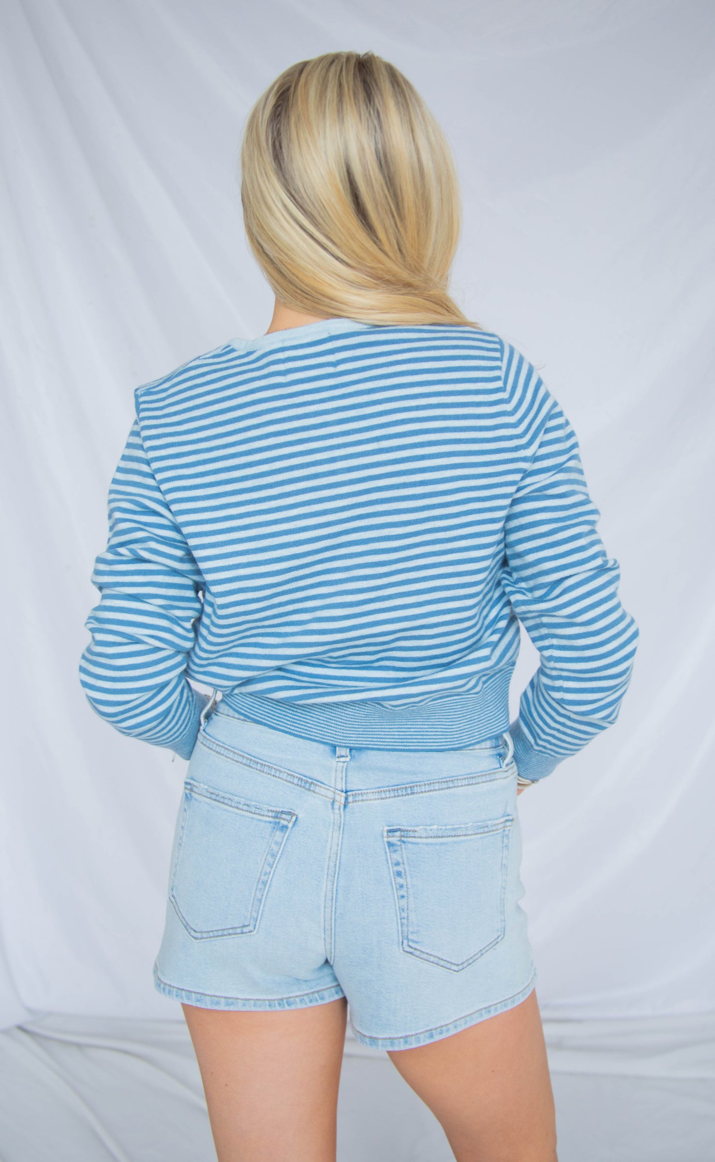 crisp lines cardigan - blue