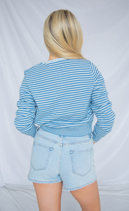 crisp lines cardigan - blue