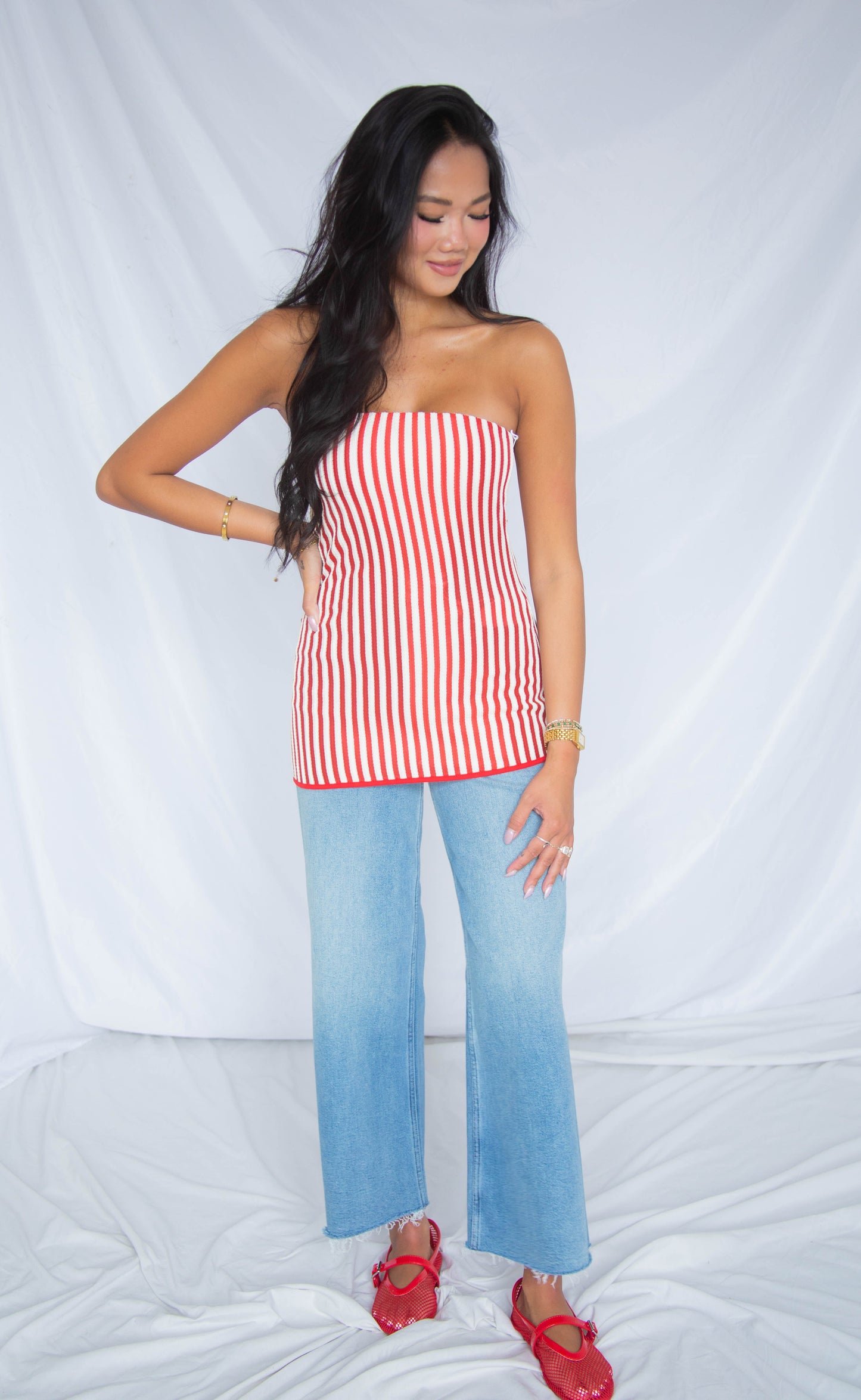 hot streak stripe tube top
