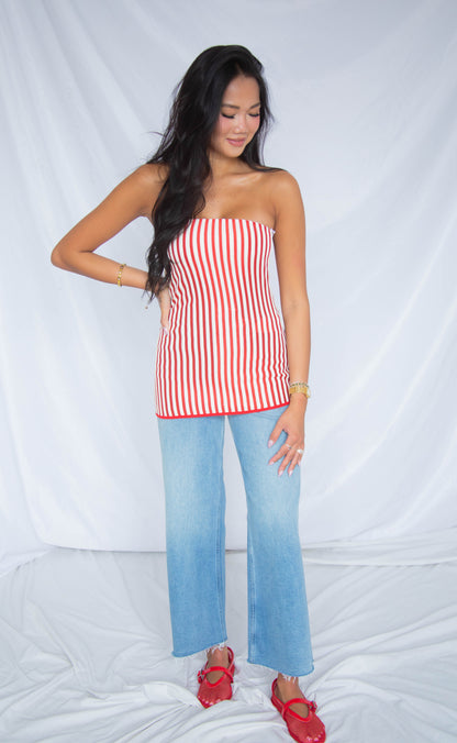 hot streak stripe tube top