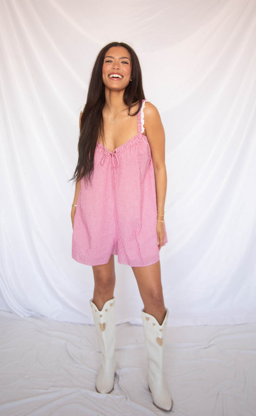 nothing on you gingham romper
