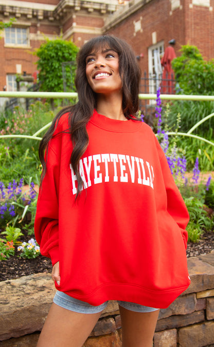charlie southern: red fayetteville mock neck