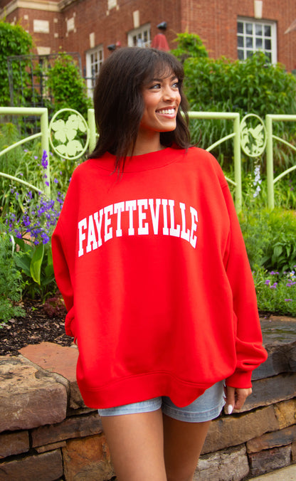 charlie southern: red fayetteville mock neck