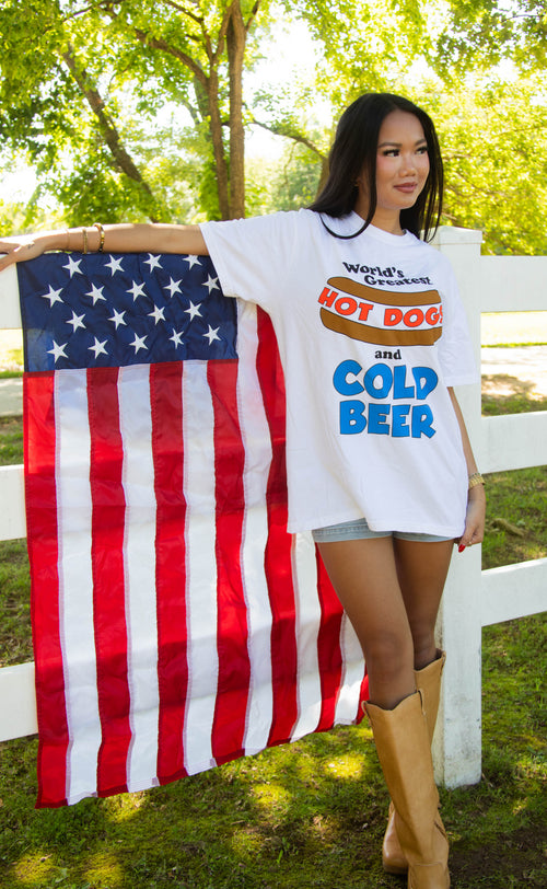 charlie southern: hot dogs and cold beer tee