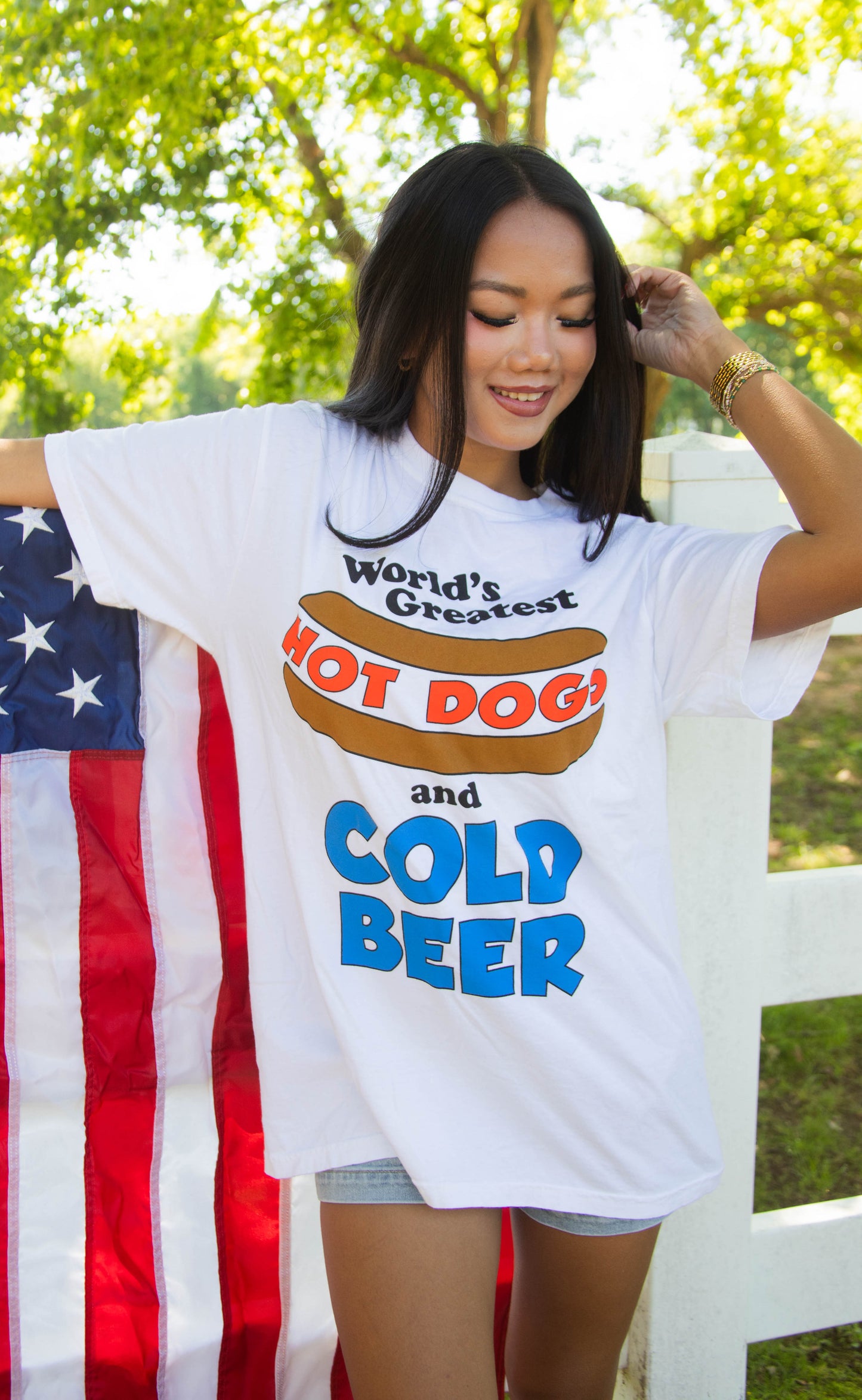 charlie southern: hot dogs and cold beer tee