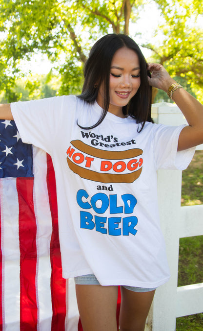 charlie southern: hot dogs and cold beer tee
