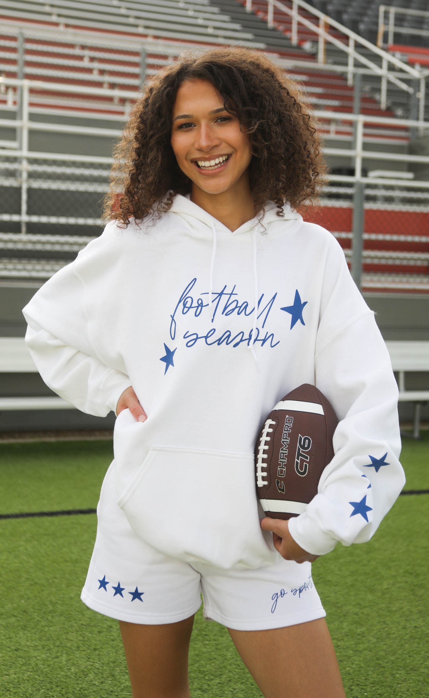 charlie southern: football season hoodie - blue