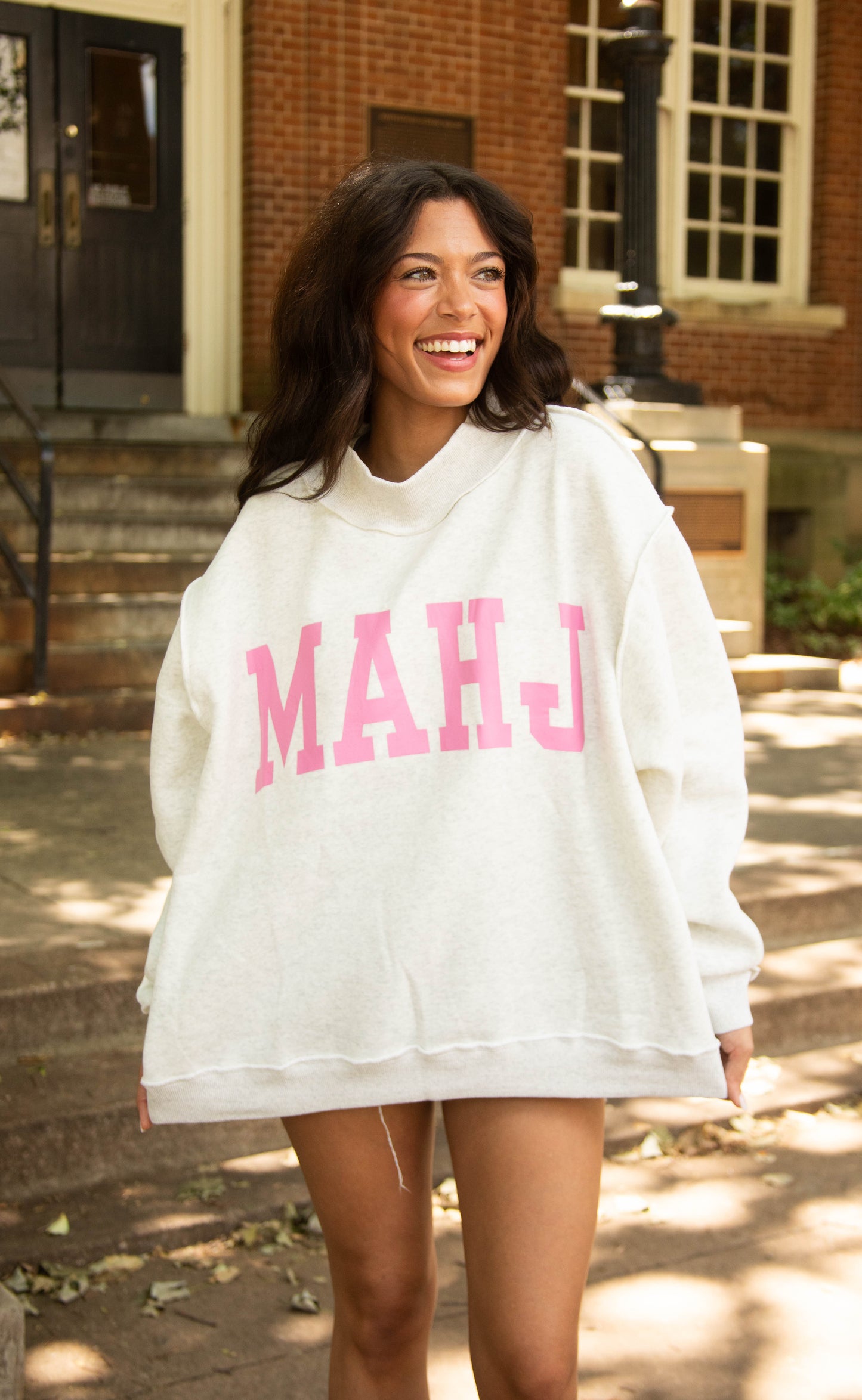 mahj bam reversible mock neck - pink