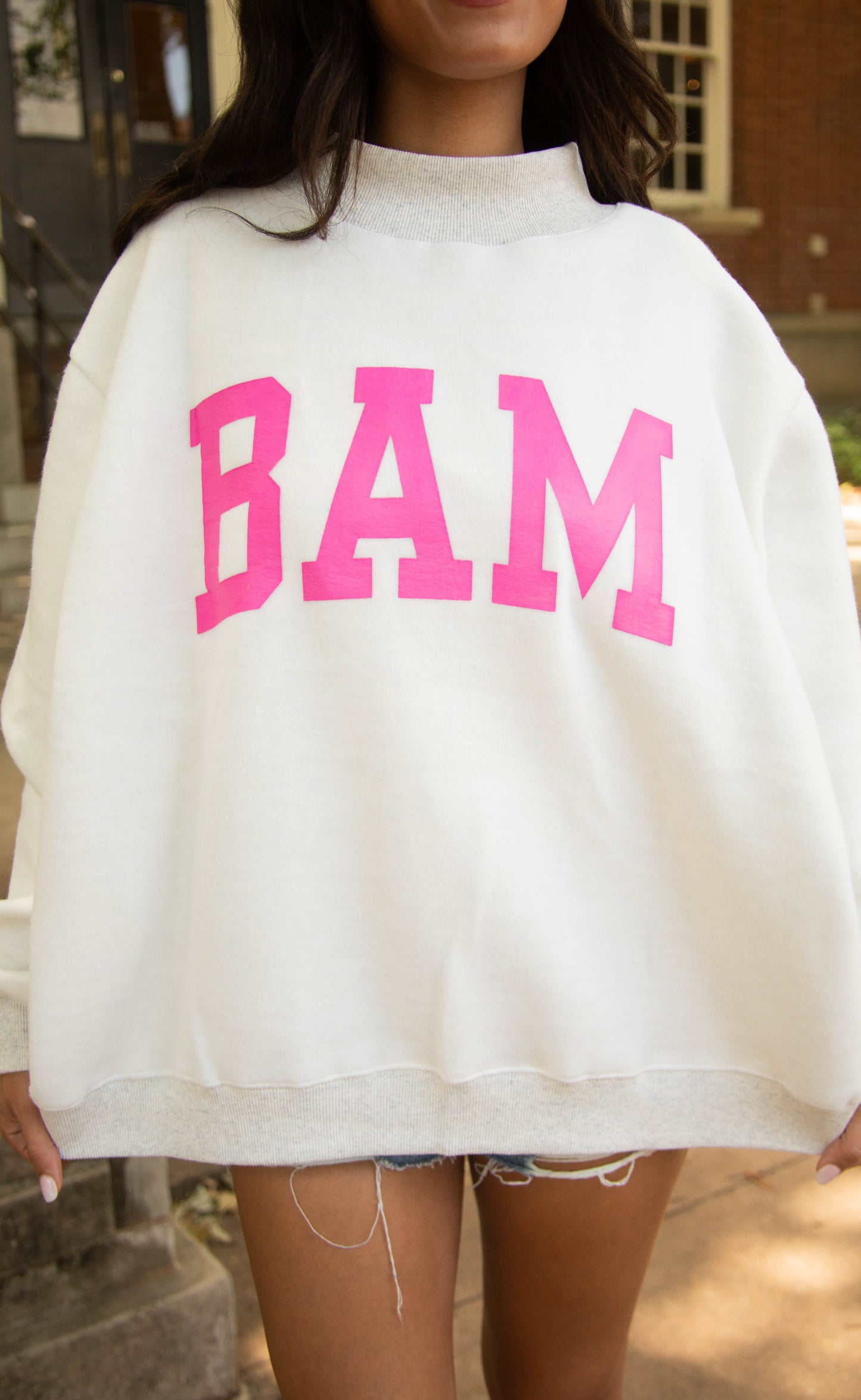mahj bam reversible mock neck - pink