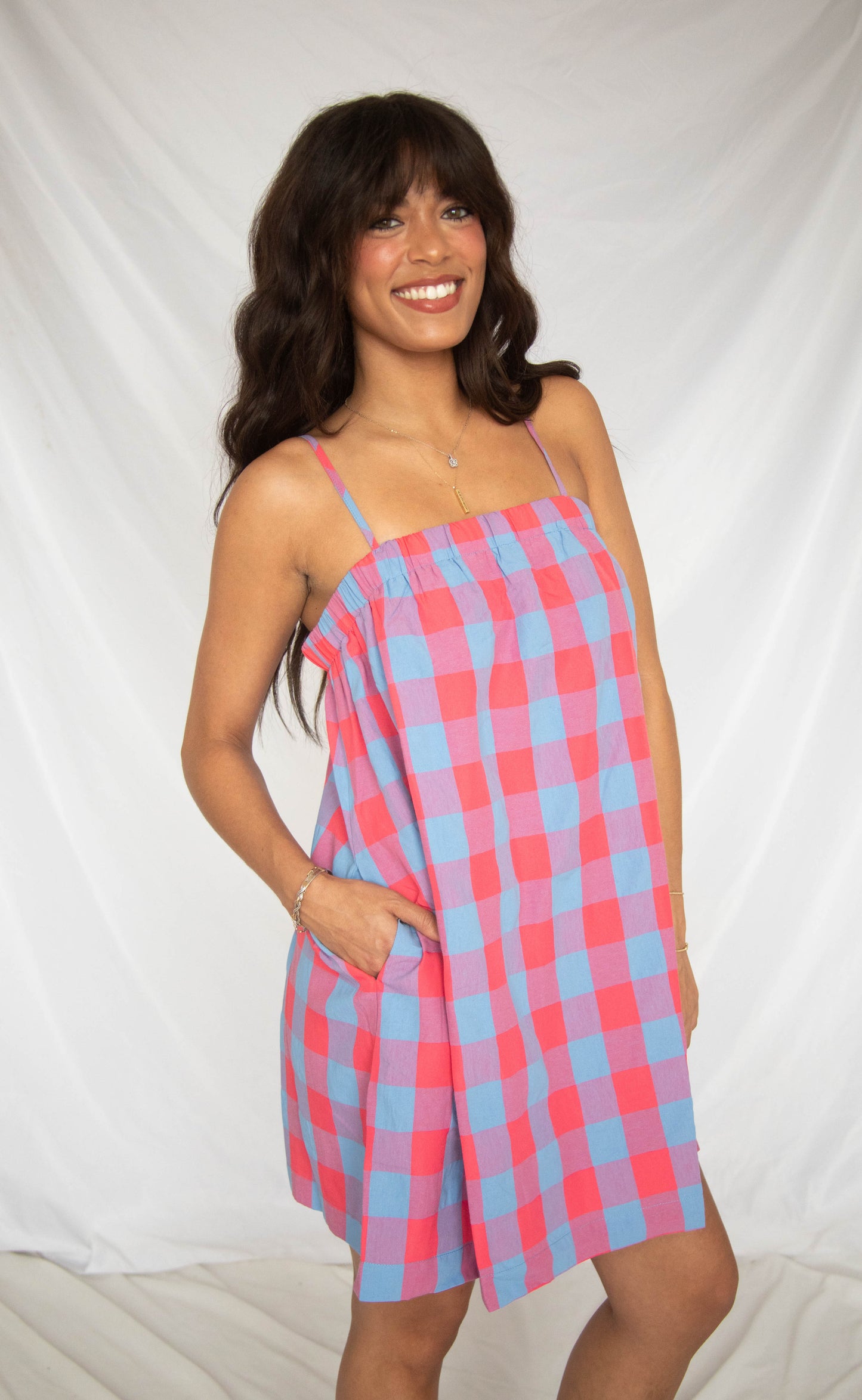 blushing over you cami mini dress - blue