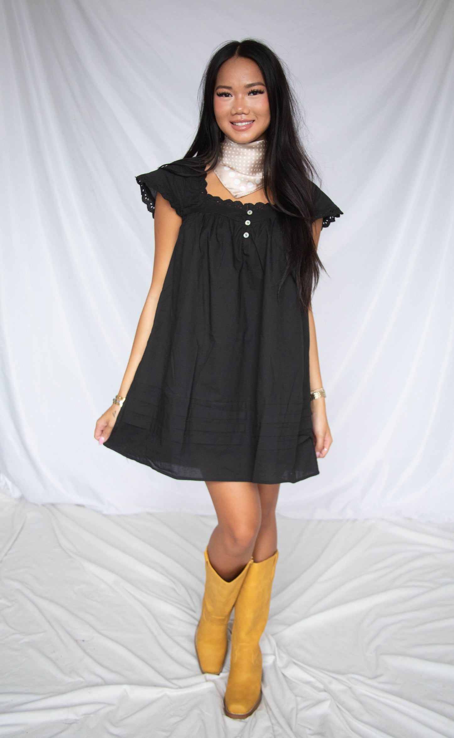 blank page cotton eyelet mini dress