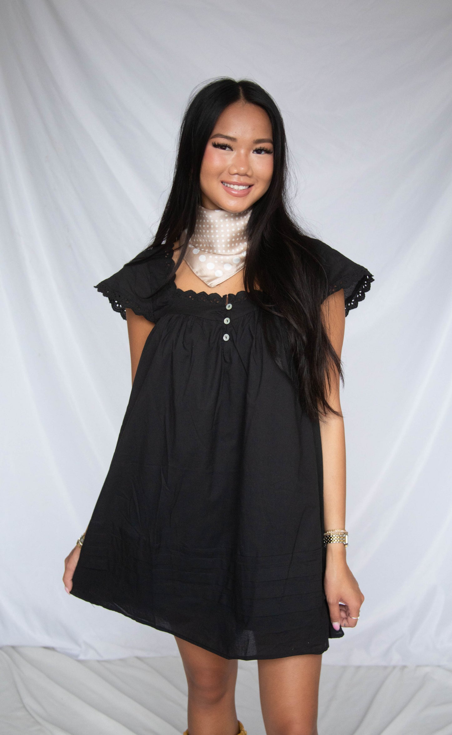 blank page cotton eyelet mini dress