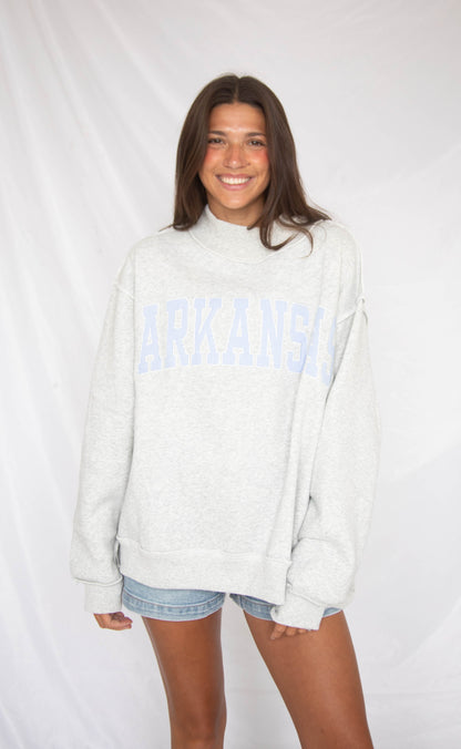 arkansas stripe mockneck - blue stripe