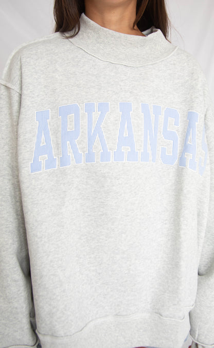 arkansas stripe mockneck - blue stripe