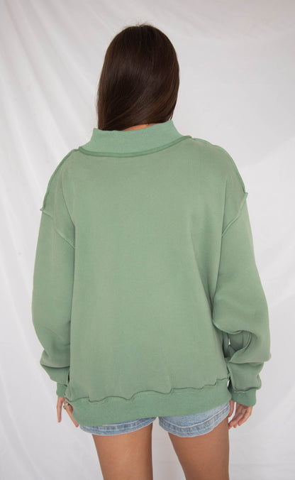dilly dally mock neck sweatshirt - green