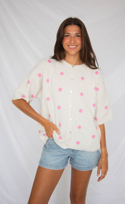 dot to dot polka dot cardigan