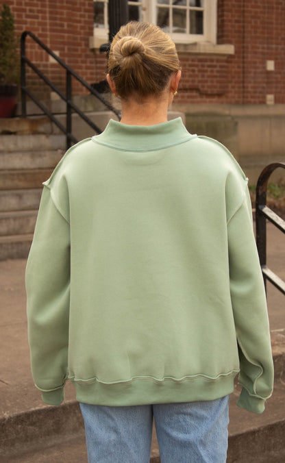Jesus embroidered mock neck