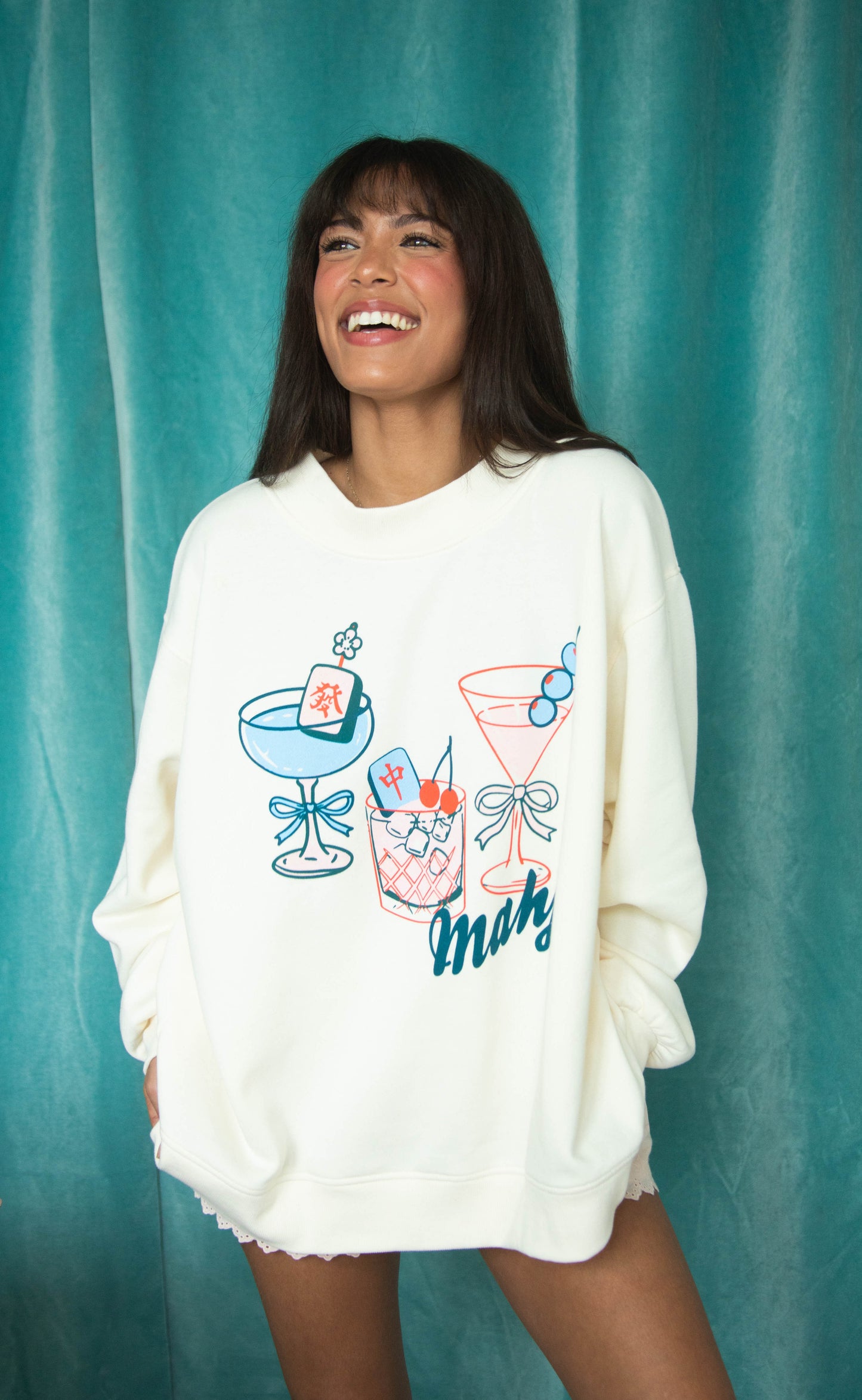 friday + saturday: mahj and martinis mock neck