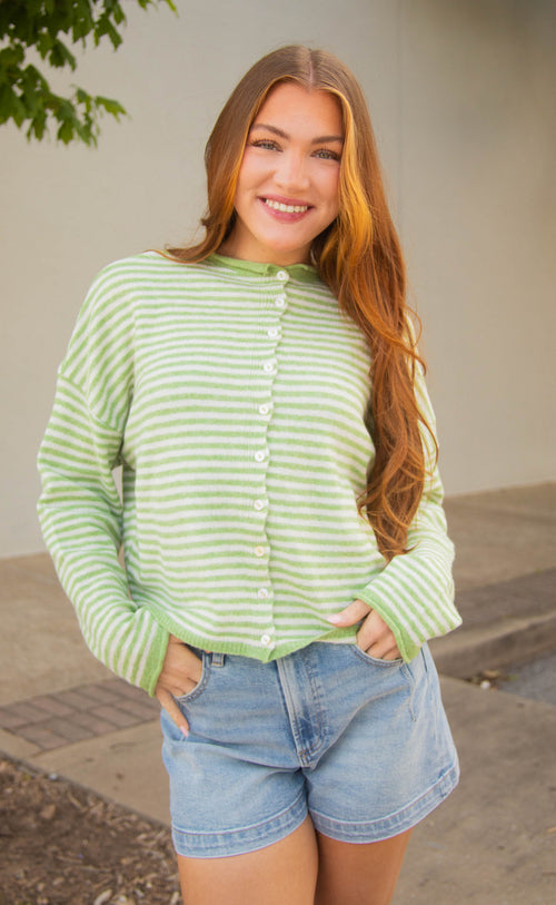 beat of your heart cardigan - matcha